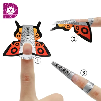 

1roll 300Pcs Butterfly Nail Form Guide False French Style Acrylic Nail Art Tips Extension Sticker