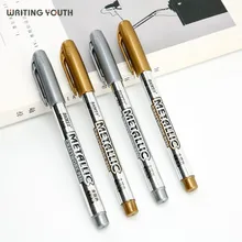 1,5 мм металлическая Водонепроницаемая Перманентная Краска Маркер ручка Sharpie Золото Серебро студенческие принадлежности маркер Кисть ручка