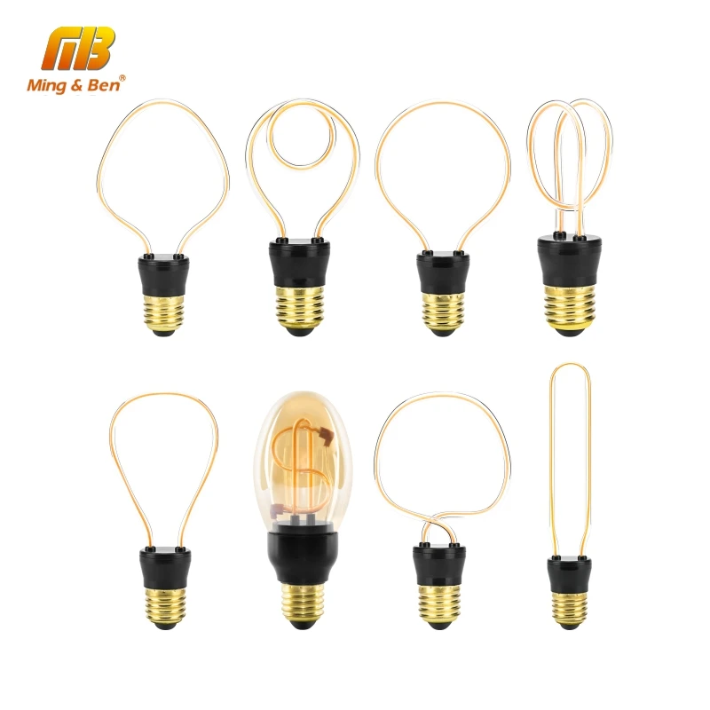 LED Bulb Novelty Unique Vintage Edison Light E27 220V Soft LED Filament