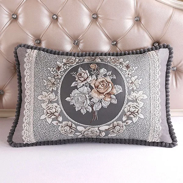 Rectangle 48*68cm Luxury Europe Sofa Back Lumbar Cushion Cover Big Size Hotel Decorative Throw Pillow Case for Bed High Quality - Цвет: As Photo 1