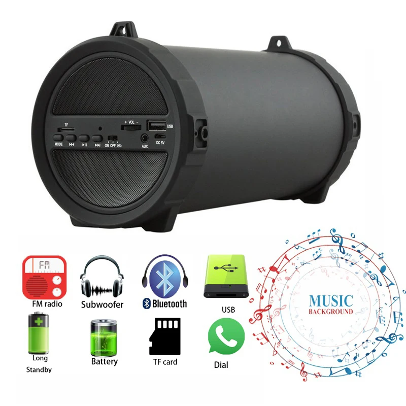 

HFES New Wireless Deep Bass Bluetooth Outdoor Speaker Power Bank 10W Big Power HiFi Portable USB Stereo Subwoofer Sound Box