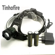 Tinhofire K12 Масштабируемые 2000 люмен CREE XML T6 светодиодный налобный фонарь велосипед светодиодный головной светильник налобный фонарь лампа светильник+ 2x4000 мАч батарея+ Зарядное устройство