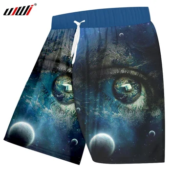 

UJWI Shorts Men Fashion Summer Beach Causal Fitness 3d Print Shorts Brand Clothing Mens Print Universe Space Map Boardshorts 5XL