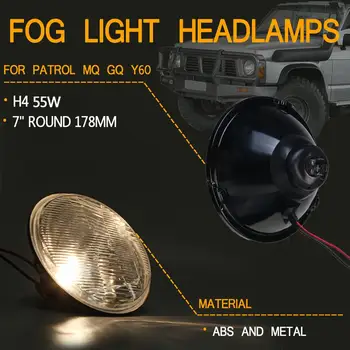 

Universal Fog Light Headlamps with H4 55W 7'' Round 178mm For Patrol MQ GQ Y60 #SSB7019N-KIT Car Light Assembly 17.5x 17.5x 10cm