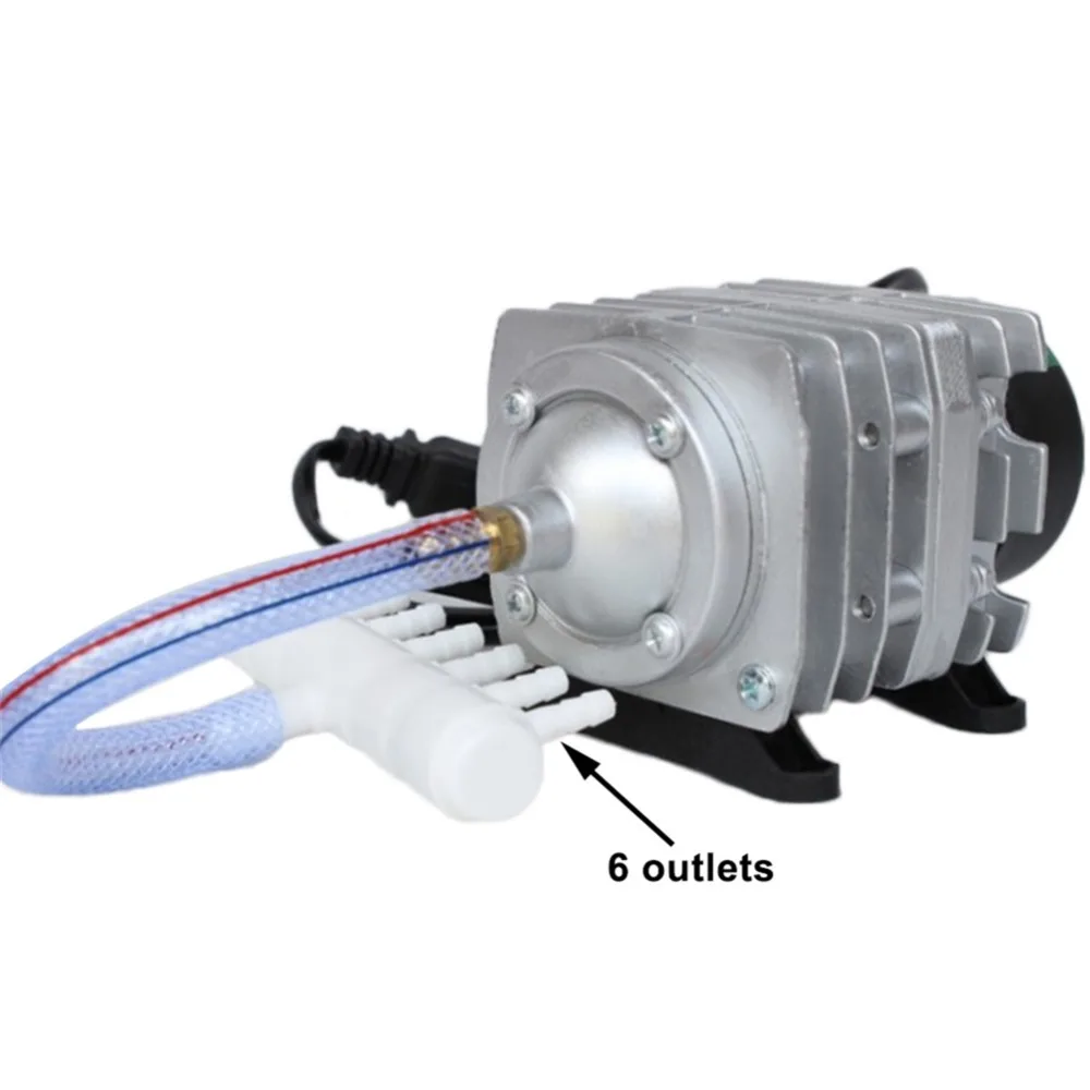 

6 Outlets Electromagnetic Air Compressor Commercial Air Pump Oxygen Pump Aquaculture product With US Plug 110-120V