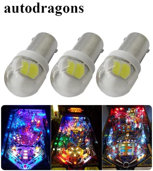 

autodragons 100units 2* 5630SMD Pinball 6V~6.3V LED pinball lights clear Ba9s #44 #47 Bayonet Base Bulb For Pinball Machine