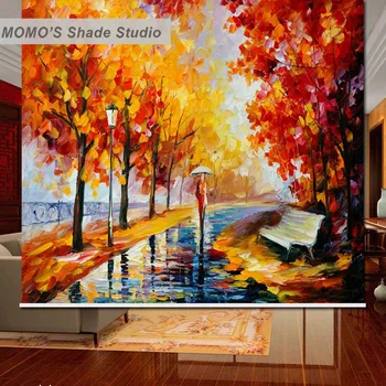 

MOMO Thermal Insulated Blackout Fabric Custom Golden Tree Window Curtains Roller Shades Blinds, Alice 101-105