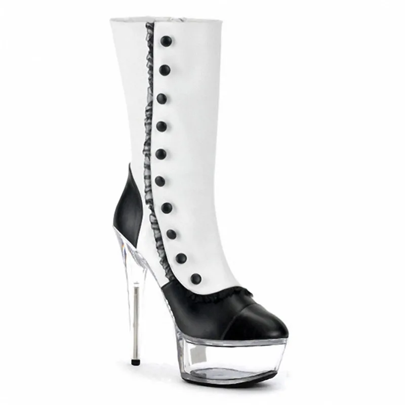 Haute À 6 Chic Cm 02 Classique Pouce Plate Cosplay Talons La 15 01 03 Fermé Orteil Plus Sexy Genou Taille forme Hauts Bottes yvg6If7Yb