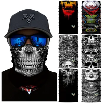 

Skull Joker Anime Magic Scarf Halloween Hoody Mask Cycling Ski Headwear Neck Gaiter Bandanas Seamless Balaclava