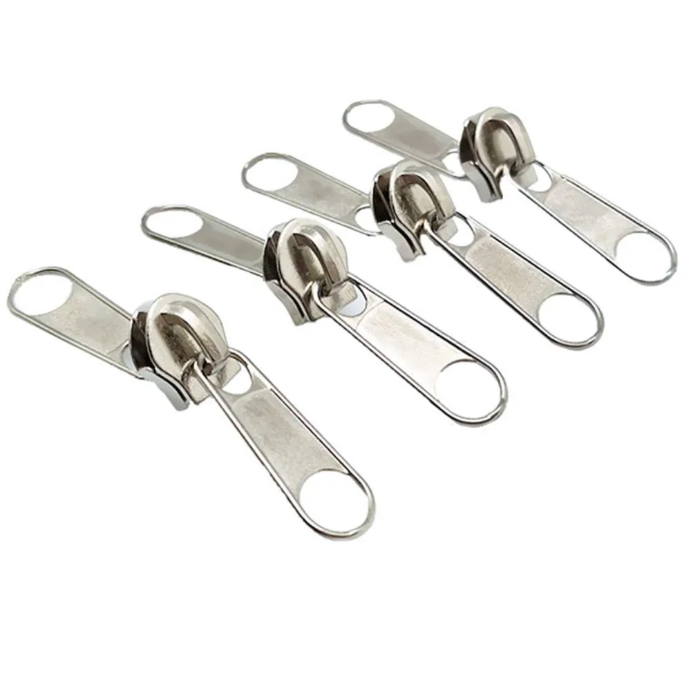 

20pc high quality 5# Metal Silver Double Sided Nylon Zipper Slider Head Puller DIY Handwork Bag Luggage 5BB5577