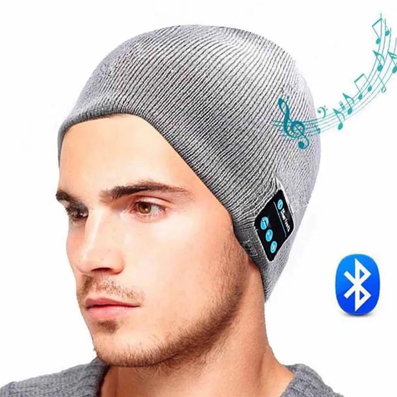 Rechargeable Wireless Bluetooth Music Headset Speaker Smart Warm Knitted Hat Running hat