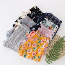 Женские штаны для сна, летняя хлопковая тонкая Пижама, женские штаны для сна, свободные шорты