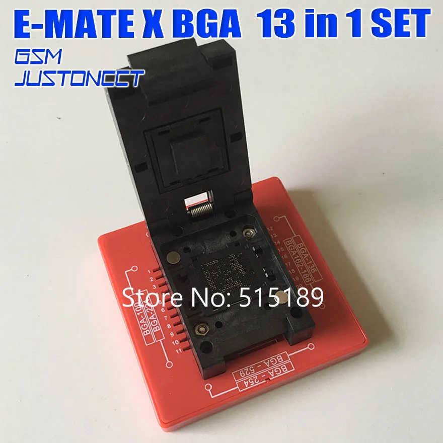 Новейшая модель; эмате коробка E-mate X памяти на носителе EMMC BGA 13 в 1 Поддержка BGA100/136/168/153/169/162/186/221/529/254 для легкий JTAG плюс UFI коробка