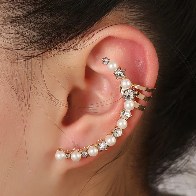 2017 Special Offer New Alloy Earrings An Pearl Crystal 2017 Special Offer New Alloy Earrings An Pearl Crystal Curved Ing Ear Cuff