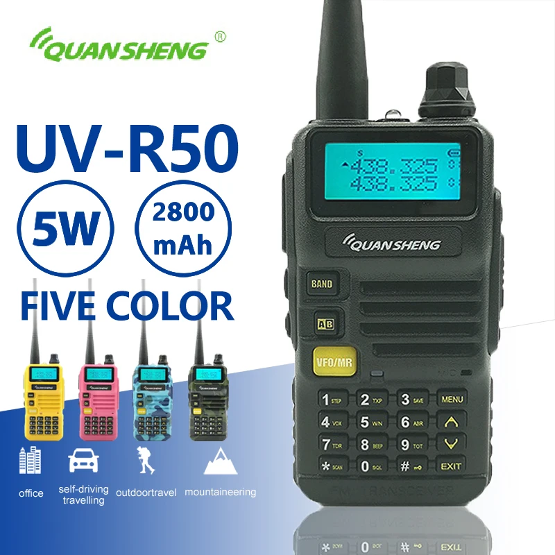 

Quansheng UV-R50 Walkie Talkie UHF VHF Dual Band 5W Two-way Radio 2800mAh Long Standby Portable Radio Uv-5r Hf Transceiver Uv 5r