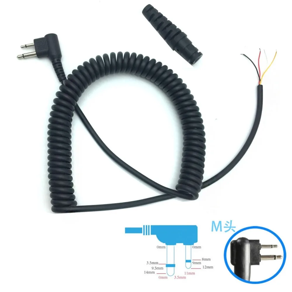 2 шт. DIY 4 провода микрофонный кабель M штекер 2 булавки для motorola ep450 cp040 cp140 gp300 gp3188 gp88 hytera и т. д. wakie talkie