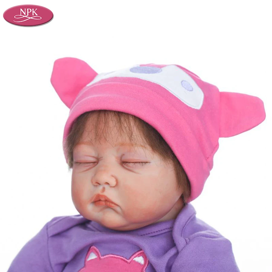 NPK 55CM Silicone Simulation Newborn Baby Reborn Dolls Soft Cloth Body Realistic Babies Girl Kids Doll Toys Magnetic Pacifiers (6)