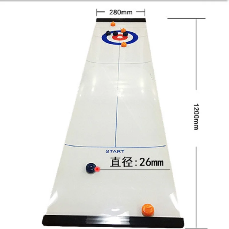 Настольная керлинг игра для путешествия бар семейная школа обучение детская игра игрушки завивки 28*120 см, 1 скатерть и 8 шариков