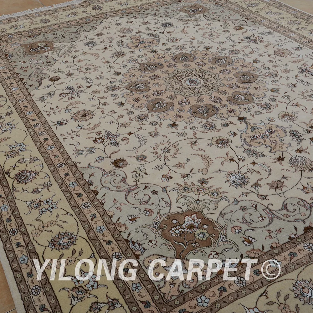 Yilong 8 'x 10' ручной работы ковры персидские бежевые изысканные шерстяные