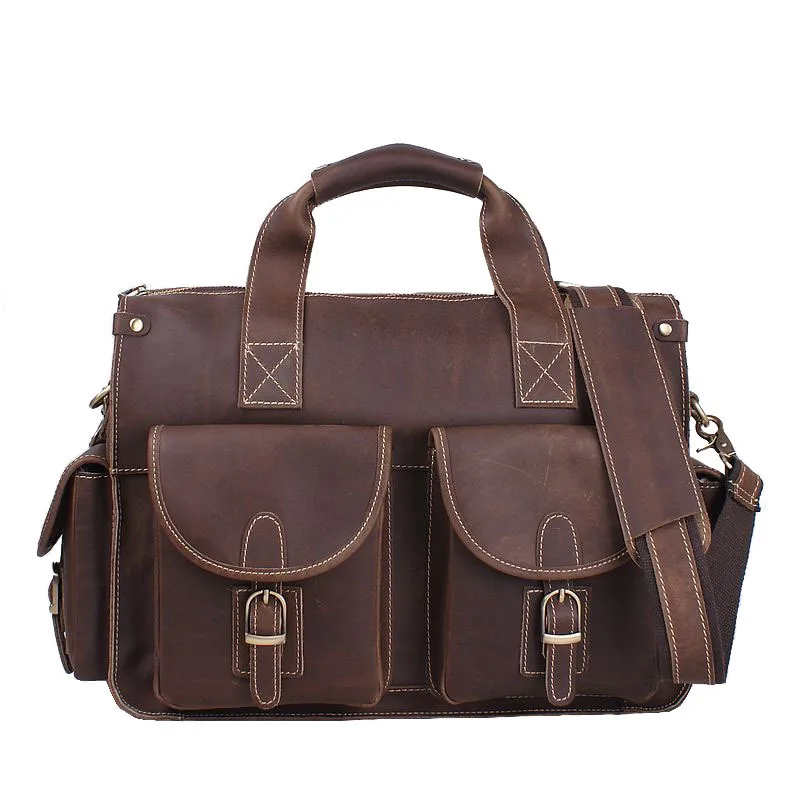 Genuine Leather men bags business Men's Briefcase Laptop Bag Messenger