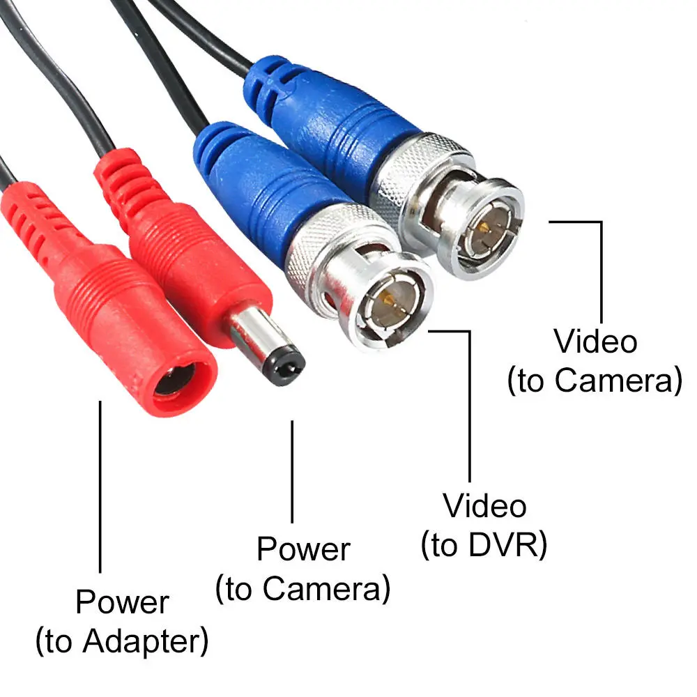  ZOSI 100ft/30M CCTV Cable BNC + DC Plug Cable For CCTV Camera DVR Security Black Surveillance Syste - 32810720775
