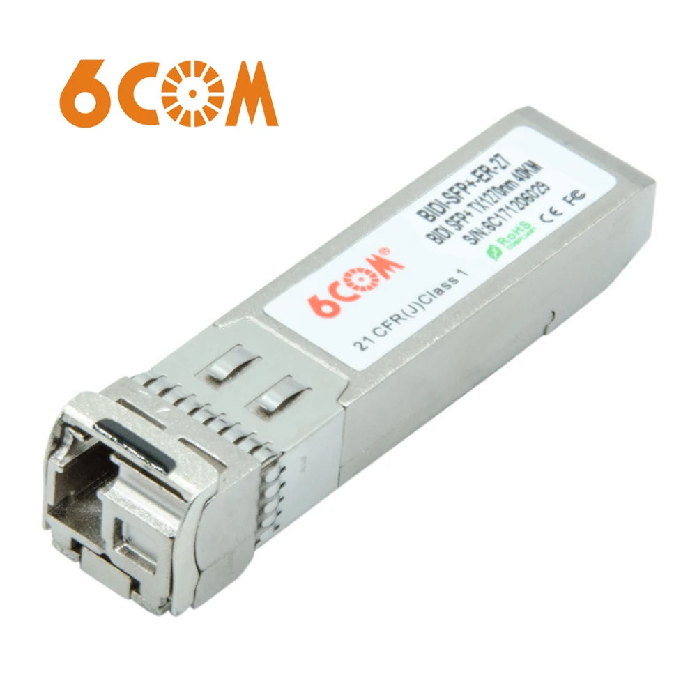 6COM Generic Совместимость 10GBASE-BX SFP + 1270nm-TX/1330nm-RX 40 км DOM трансивер