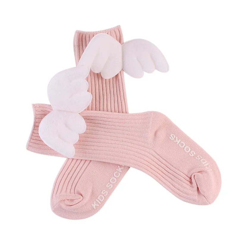 Детские носки для новорожденных Мягкие хлопковые кружевные носки принцессы с большим бантом для маленьких девочек 4 цвета, детские длинные гетры до колена