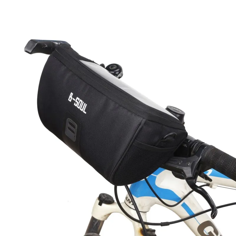 

B-SOUL Black Bicycle Bike Handlebar Bag Front Tube Pocket Shoulder Pack Outdoor