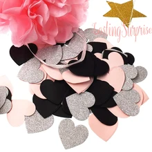 100pcs/pack Paper Confetti ,3cm Round/Star/Heart Birthday Decor Baby Shower Cake Topper Table Decoration Even Party Supplies