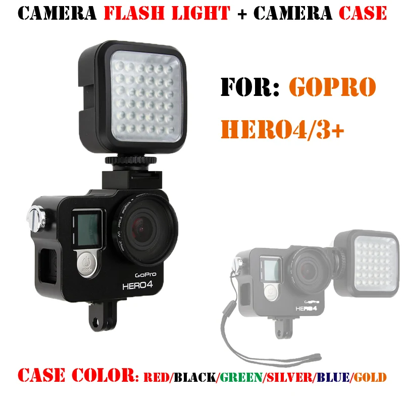 Gopro Go pro hero 4 3+ Accessories Alloy Protective Case Housing Shell