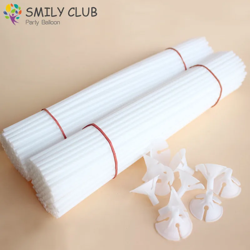 

100 pcs white 30cm Balloon Stick Pole Plastic Rods Holder Cup Birthday Party christmas Wedding Balloons Decoration Accessories