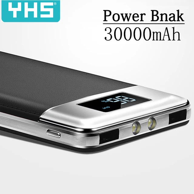 30000mah Power Bank External Battery PoverBank 2 USB LED Powerbank