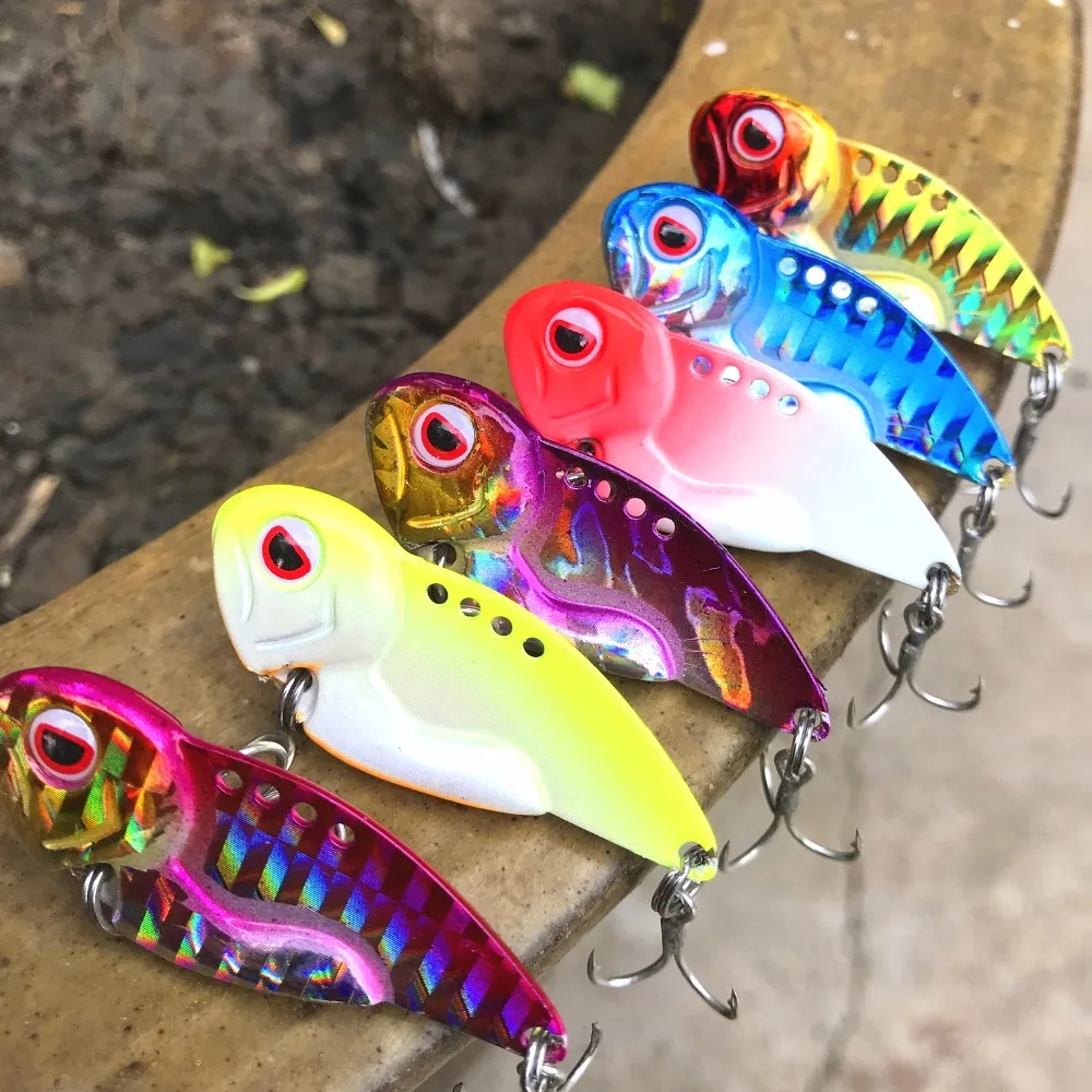 5Pcs Mixed Model Metal VIB Lures 39mm 8g 45mm 11g Vibrations Spoon Lure Fishing Bait Bass Artificial Cicada Vib | Спорт и