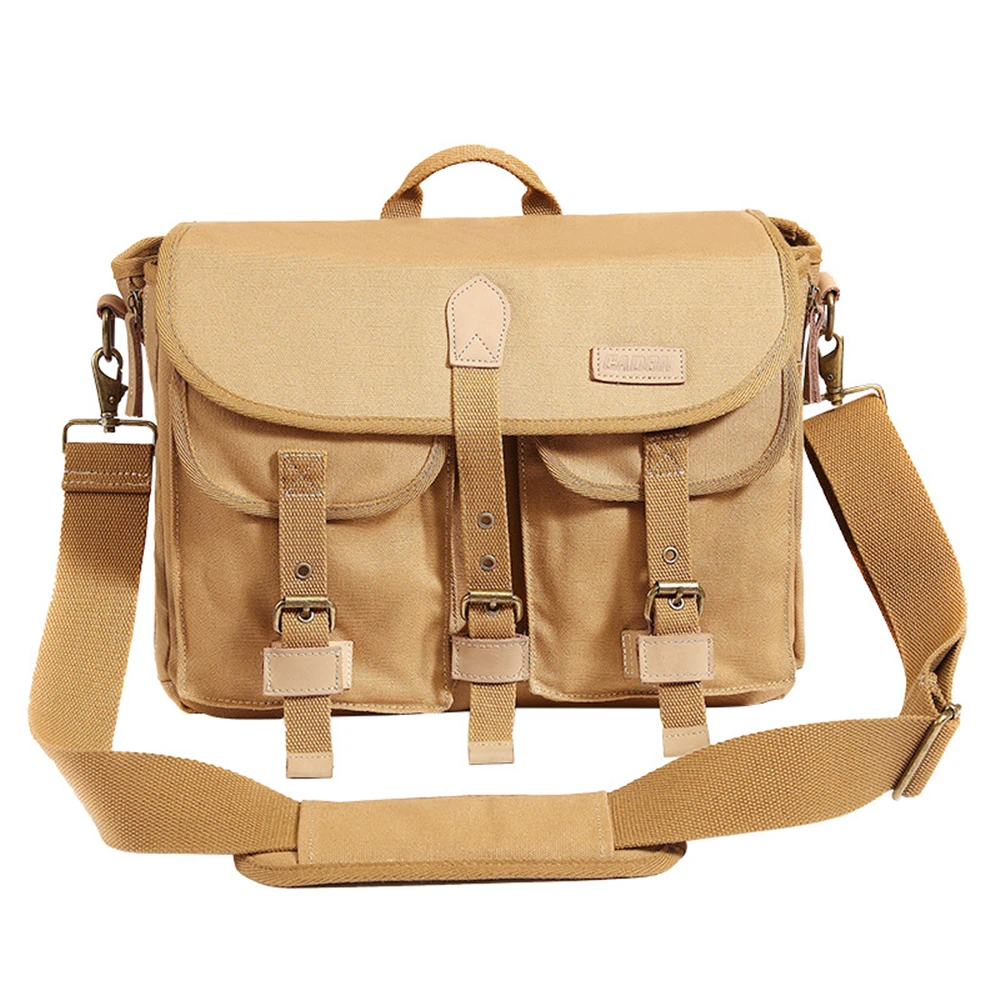 

DSLR Camera Shoulder Canvas Bags Water Resistant Shoulder Bag with Removable Inner Bag and Rain Cover for DLSR Camera