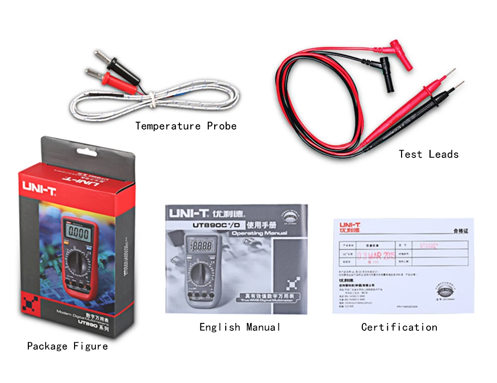 UNI-T UT890C+/UT61A/B/C/D/E/True RMS мультиметр ЖК-цифровой дисплей Электрический инструмент Амперметр тестеры USB