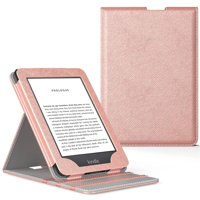 Чехол для нового Kindle(10-го поколения,)/Kindle(8-го поколения,), вертикальный откидной Чехол премиум класса с функцией автоматического пробуждения/сна - Color: Rose Gold