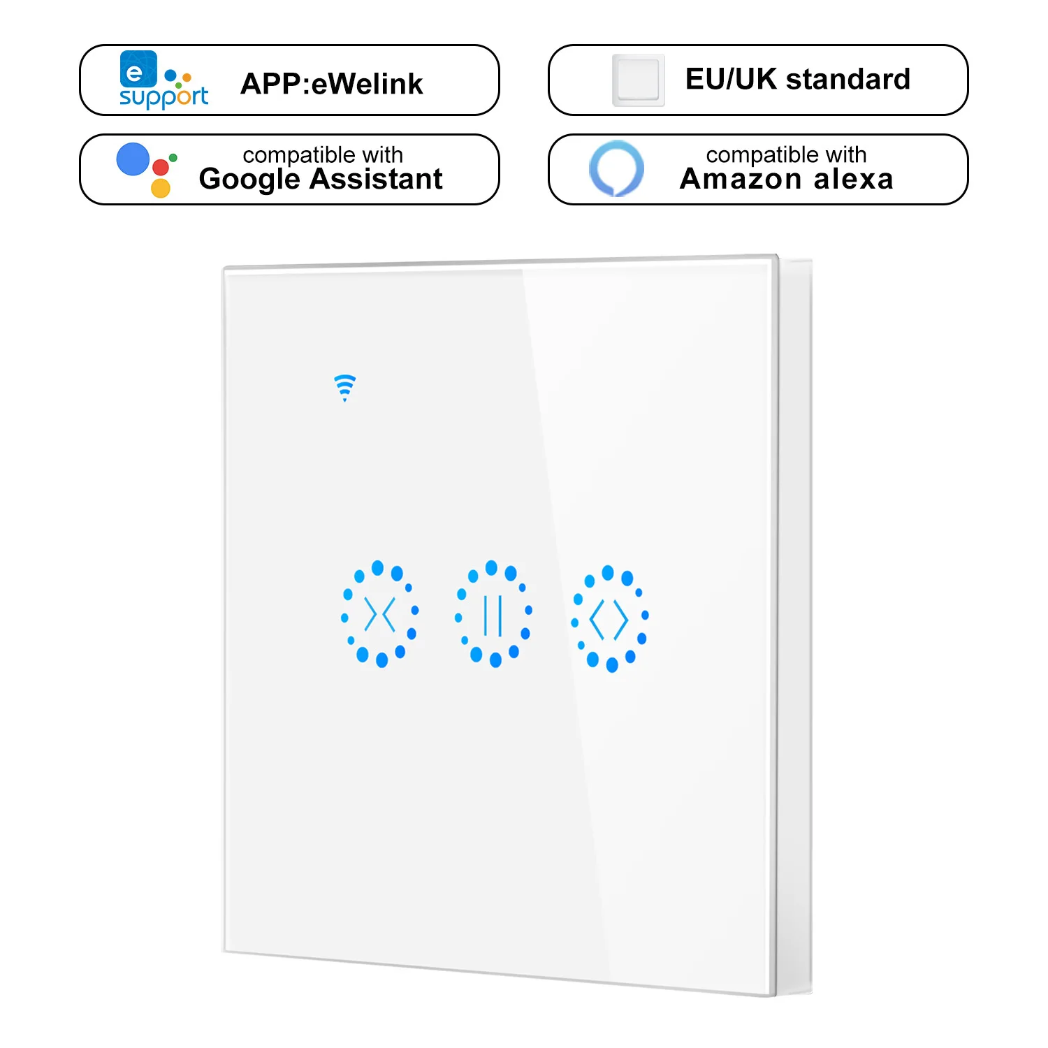 Интеллектуальные электрические шторы домашний Wifi сенсорный переключатель Ewelink приложение Голосовое управление от Alexa Eco лимит механические жалюзи мотор - Цвет: White