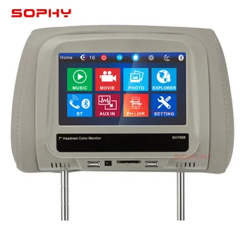

New! 7" Car Headrest Monitor MP4/MP5 Pillow Monitor with Bluetooth IR FM Touch Screen Touch Panel Phone Charging