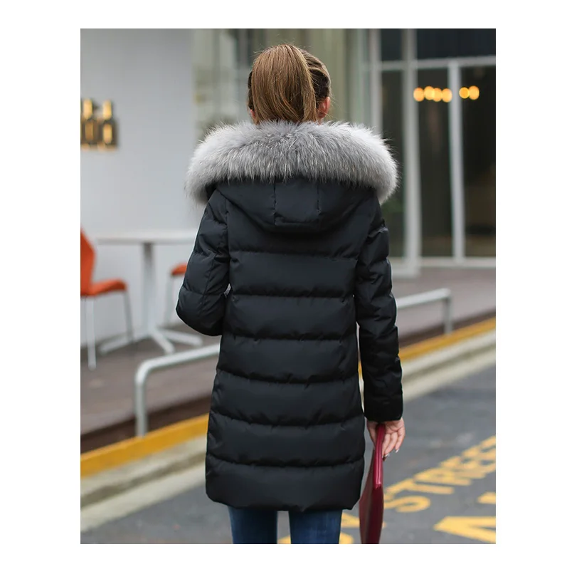 Women Winter Jacket White Duck Down Coats Hooded Fur Collar Parka Women Coat And Jacket Long Loose Clothes Female 2018 AS04 (10)