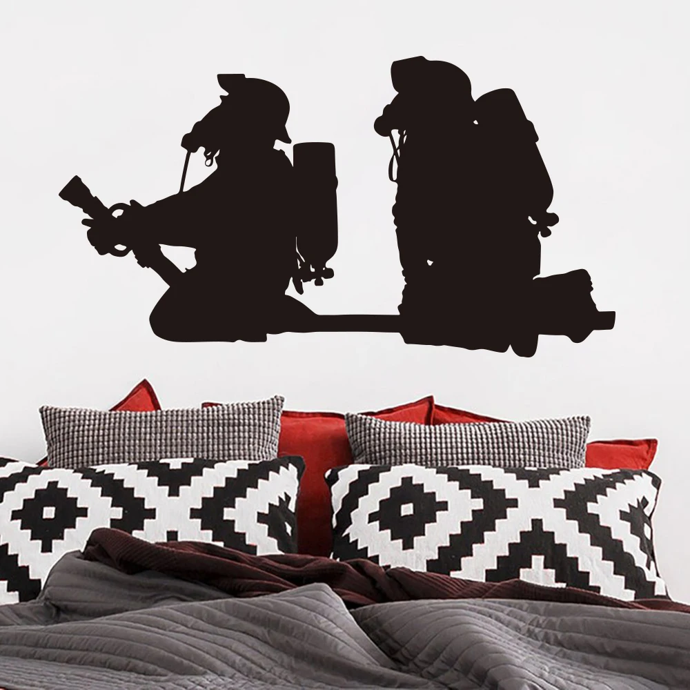 Firefighter Fireman Wall Sticker Bedroom Playroom Firefighter Fire DEPT  Wall Decal Kids Room Living Room Vinyl Decor (1)