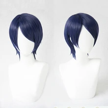 P5 Persona 5 Yusuke Kitagawa Короткие Смешанные синие Cos волосы термостойкие косплей костюм парик+ шапка парик