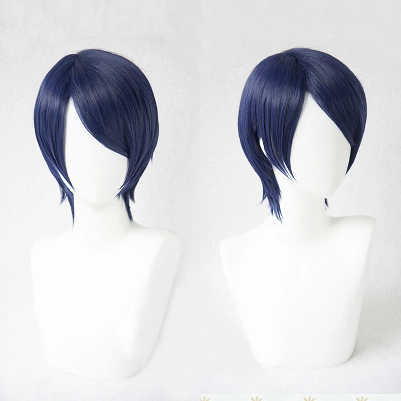 Короткий парик для косплея P5 Persona 5 Yusuke Kitagawa смешанный синий цвет термостойкий +