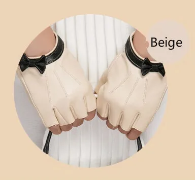 Gours осенне-зимние женские перчатки из натуральной кожи, новые модные брендовые черные перчатки для вождения, перчатки из козьей кожи GSL041 - Цвет: Beige