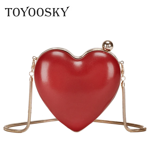Toyoosky Red Heart Shaped Box Bag New Las Mini Handbag Pu Leather Toyoosky Red Heart Shaped Box Bag New Las Mini Handbag Pu Leather Crossbody Fashion Design
