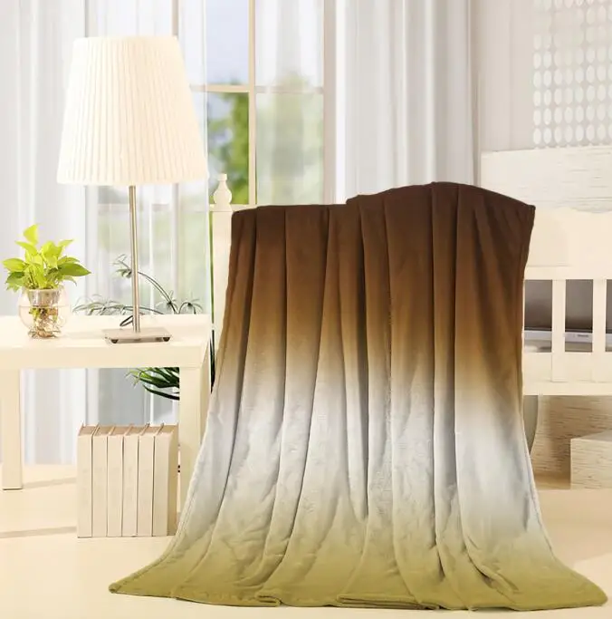 Фланфланелевое одеяло постельные принадлежности s предлагает мягкое ощущение и уютное тепло, Омбре тема красочный дизайн - Цвет: as showed