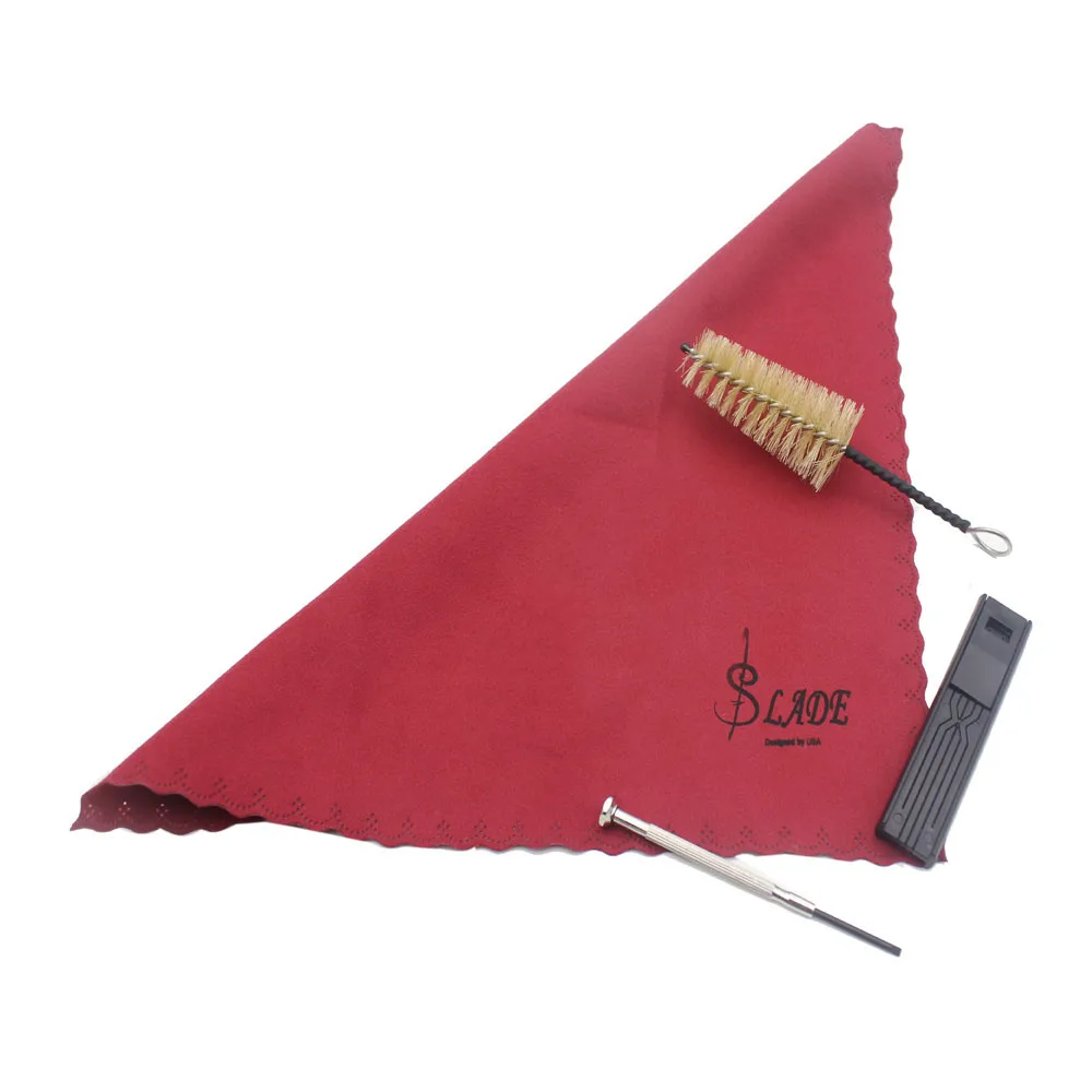 

Saxophone Cleaning Kit Cleaning Cloth Mouthpiece Brush Reed Case Mini Screwdriver for Clarinet Flute Instruments