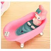 Домашний креативный милый мультяшный розовый Кот мыльница коробка для дома аксессуары для ванной комнаты Набор Держатель для мытья стока душ чехол Подарочная коробка H52 - Цвет: H52 Pink rabbit