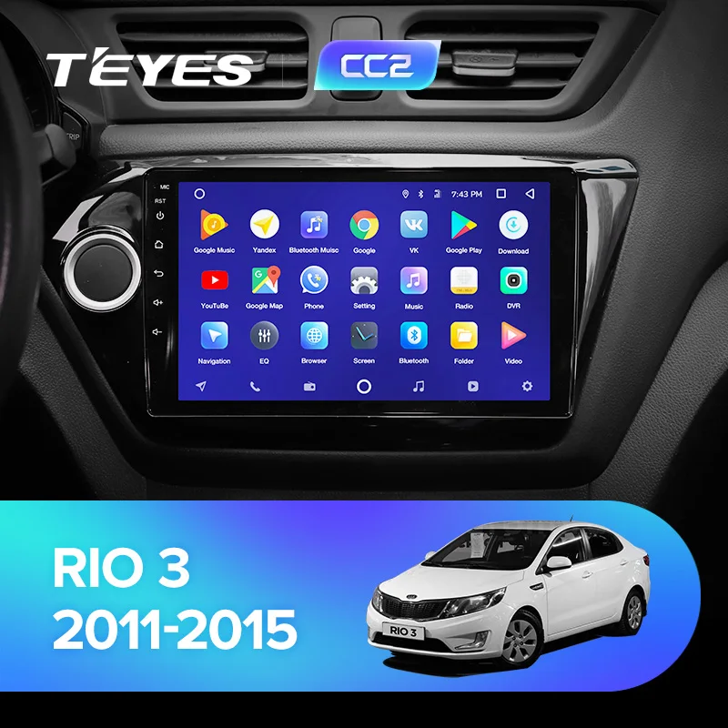 TEYES CC2 Штатная магнитола для Киа Рио 3 4 kia rio 3 4 2011 Android 8.1, до 8-ЯДЕР, до 4+ 64ГБ 32EQ+ DSP 2DIN автомагнитола 2 DIN DVD GPS мультимедиа автомобиля головное устройство