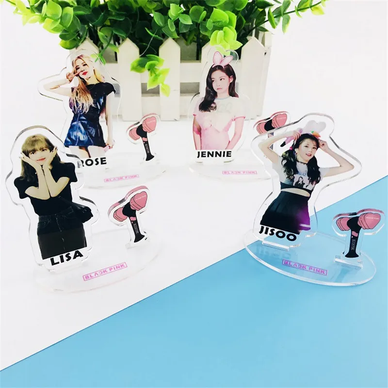 

Kpop KILL THIS LOVE BLACKPINK LISA JEEENIE JISOO ROSE Concert Transparent Acrylic Desk Stand Board Decor Size 10CM