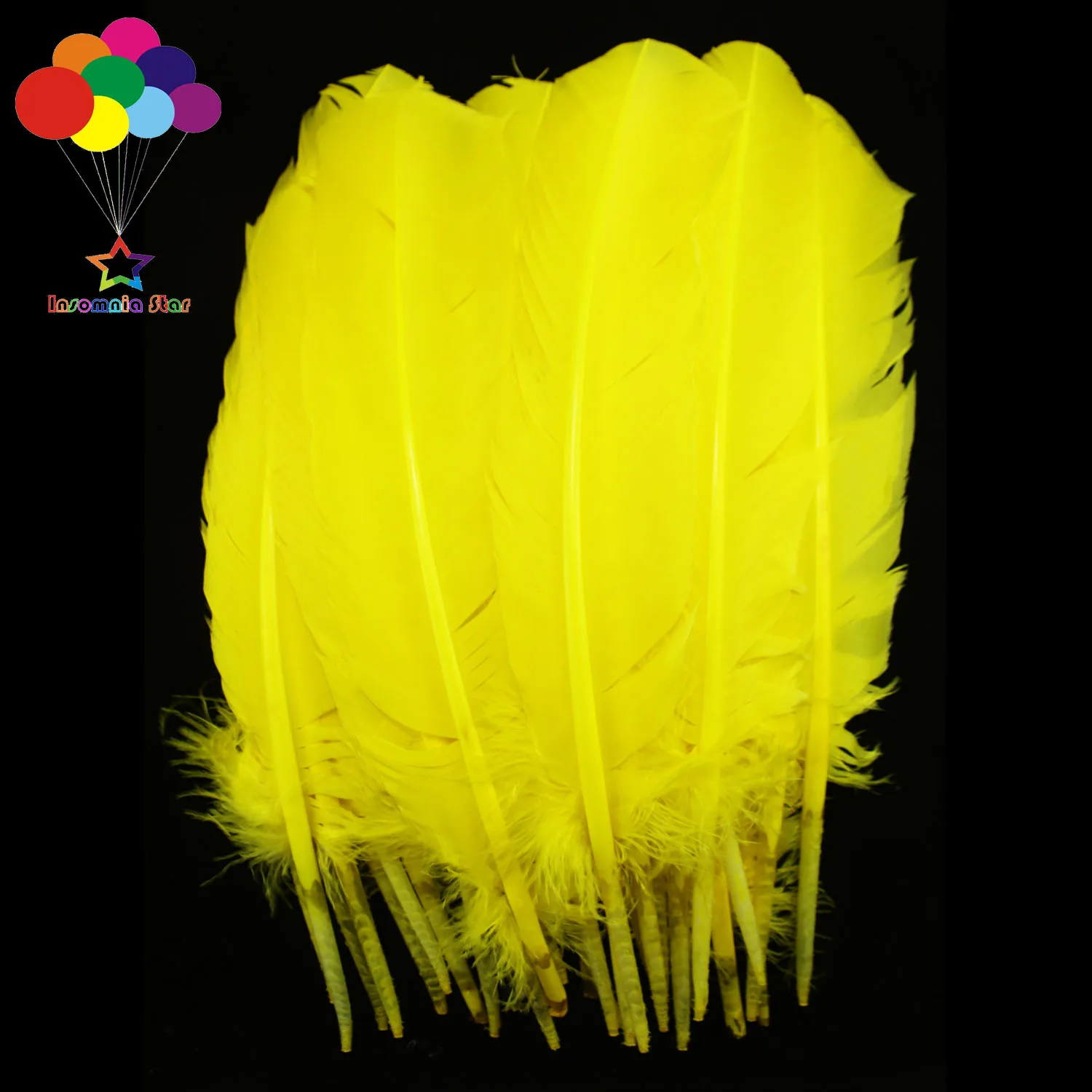 10-100 шт./лот чистый желтый цвет 10-12 дюймов гусиные перья Турция указатели перо большие перья для модные украшения - Цвет: Yellow